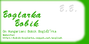 boglarka bobik business card